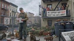 Storm as city fines gardener for feeding stray cats while neighbors applaud booming rat population