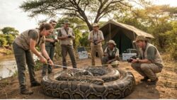 An exceptionally large African python has been officially confirmed by herpetologists during a certified field expedition, stunning the scientific community