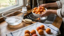 The best way to clean apricots to remove pesticides and prevent mould is this one