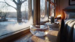 A bowl of salt water by the window in winter : this simple trick works just as well as aluminum foil in summer