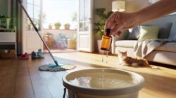 Add just two drops to your mop bucket and your home will smell amazing for days, with no vinegar and no lemon needed for the effect