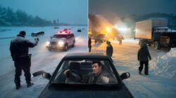 Authorities beg drivers to stay home in dangerous snow while big business insists on business as usual sparking outrage over profits versus lives