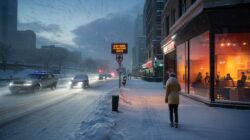 Heavy snow is expected to begin tonight as authorities urge drivers to stay home, even while businesses push to keep normal operations running