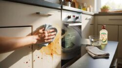 How to remove food splashes from cabinet doors easily