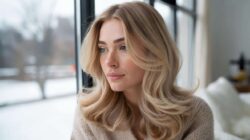 “Suede Blonde” is the hair color everyone wants this winter (it brightens the complexion)